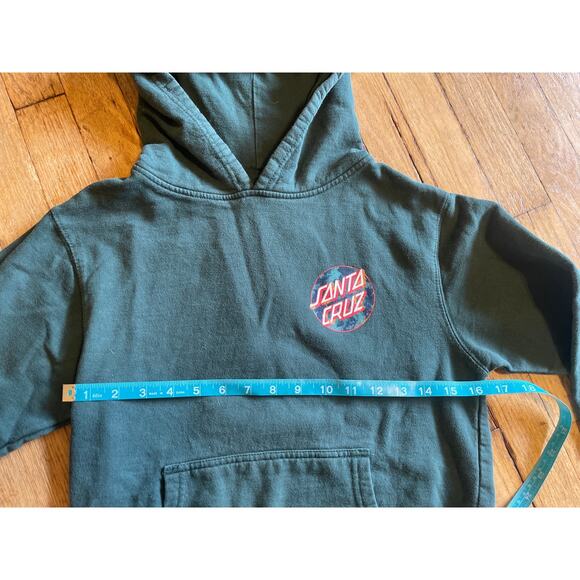 Youth Santa Cruz Classic Dot Green Hoodie Sweatshirt Size Medium - Picture 3 of 5